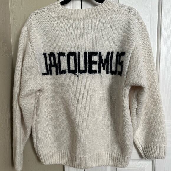 Jacquemus Cream Sweater with Black Logo - Picture 4 of 8